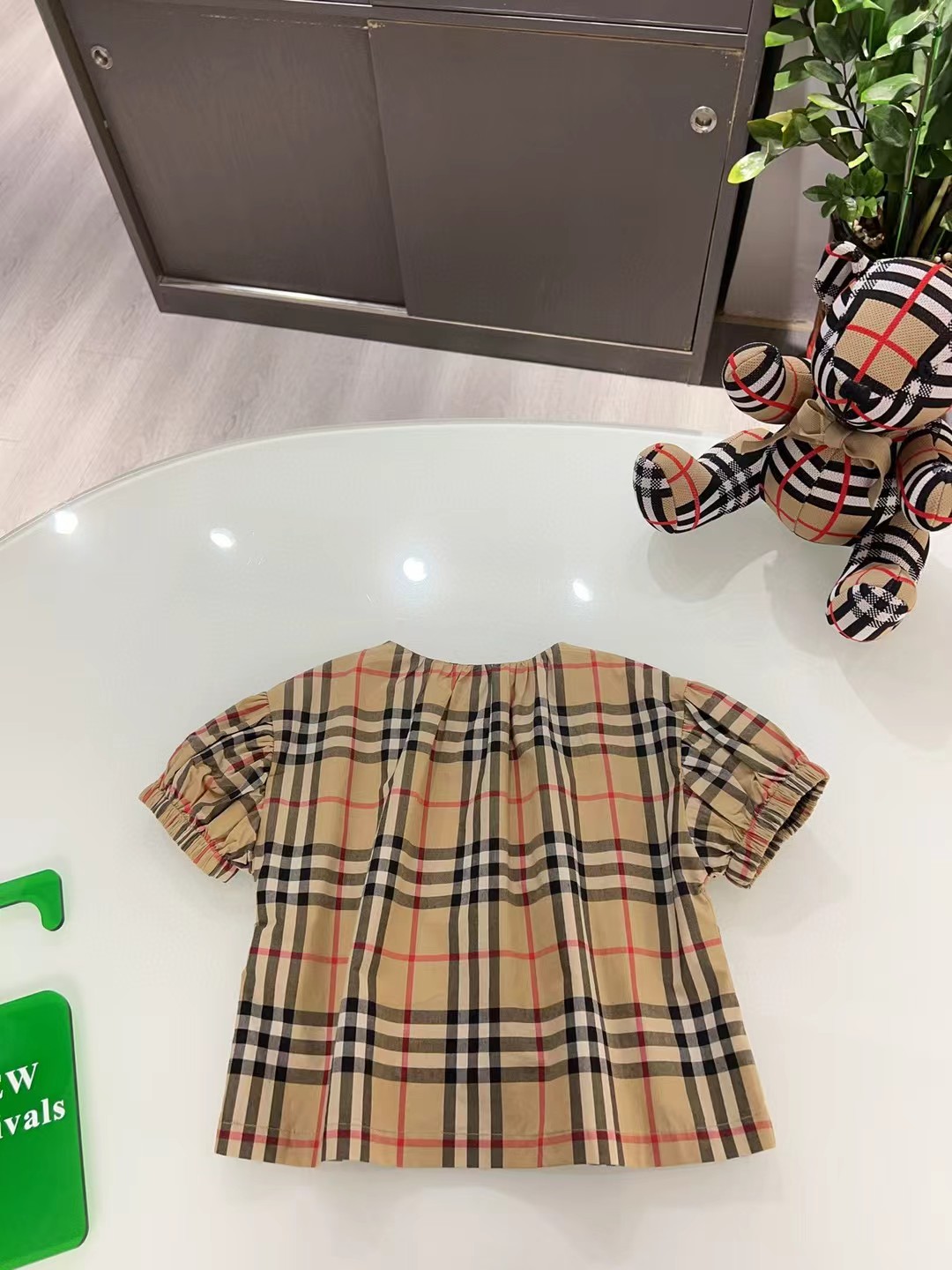 Blusa de algodón sarga personalizada original de mostrador sin marca@118, con mangas farol, decorada con cuad…