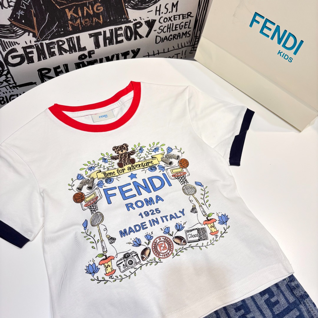 Fendi Kids White Cotton T-Shirt with Logo Graphic Print - Sizes 100-150 5 o 1iv5bmd551incj80lov1o2m3i20