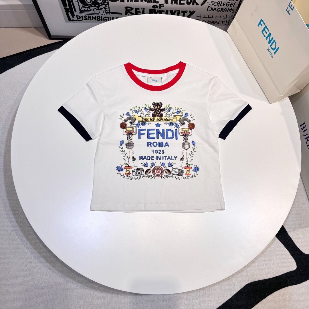Fendi Kids White Cotton T-Shirt with Logo Graphic Print - Sizes 100-150 2 o 1iv5bmd561uu11jksdrfdb910ci6