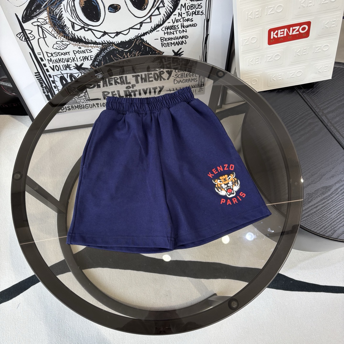 Pantalón corto de verano Kezo 26 cabeza de tigre. Azul marino, versátil + estampado icónico de cabeza de tigre. Cómodo …