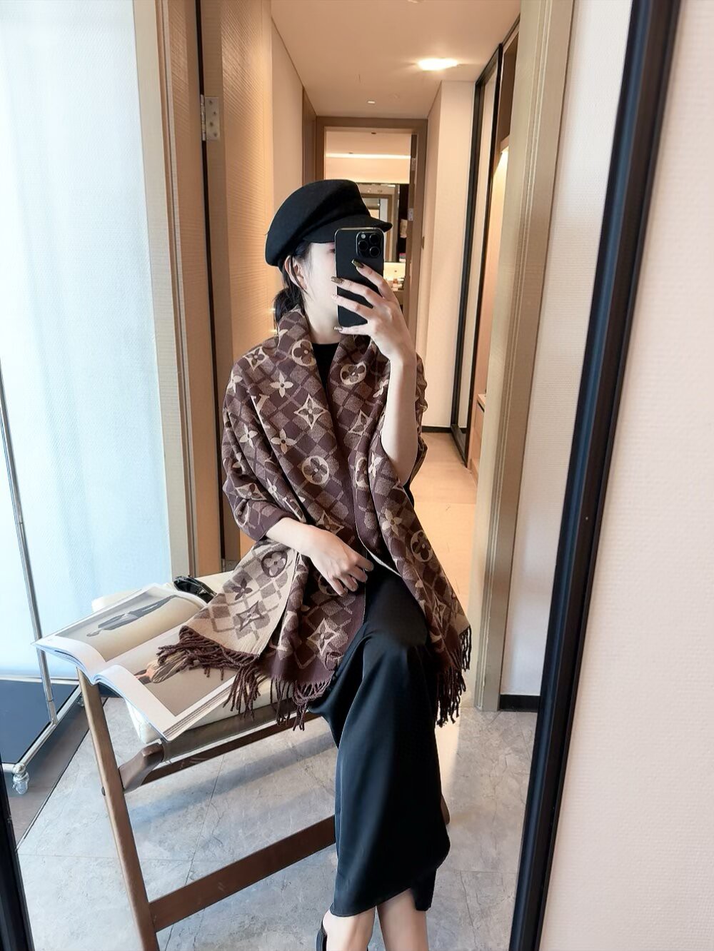 路易威登 170号 スカーフ 高級純羊毛シルク混合