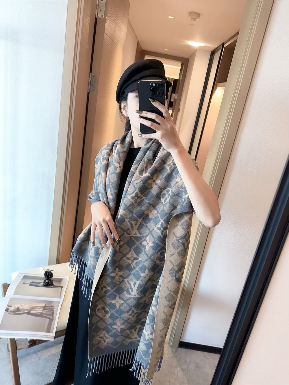 路易威登 170号 スカーフ 高級純羊毛シルク混合