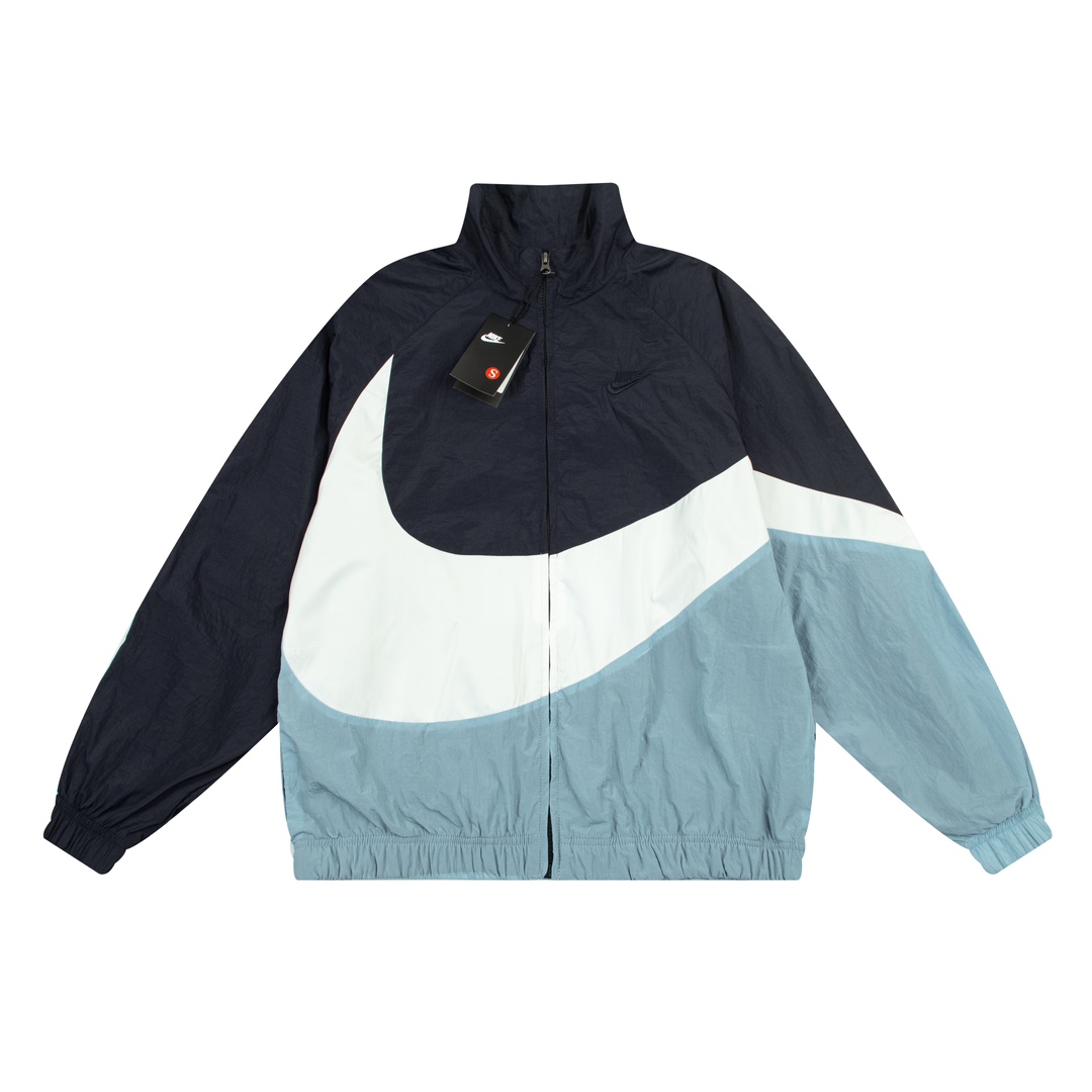 🔥Estilo 541🔥 Nike Chaqueta con logo grande de tres colores combinados, tejido de sarga. Tallas S a XL