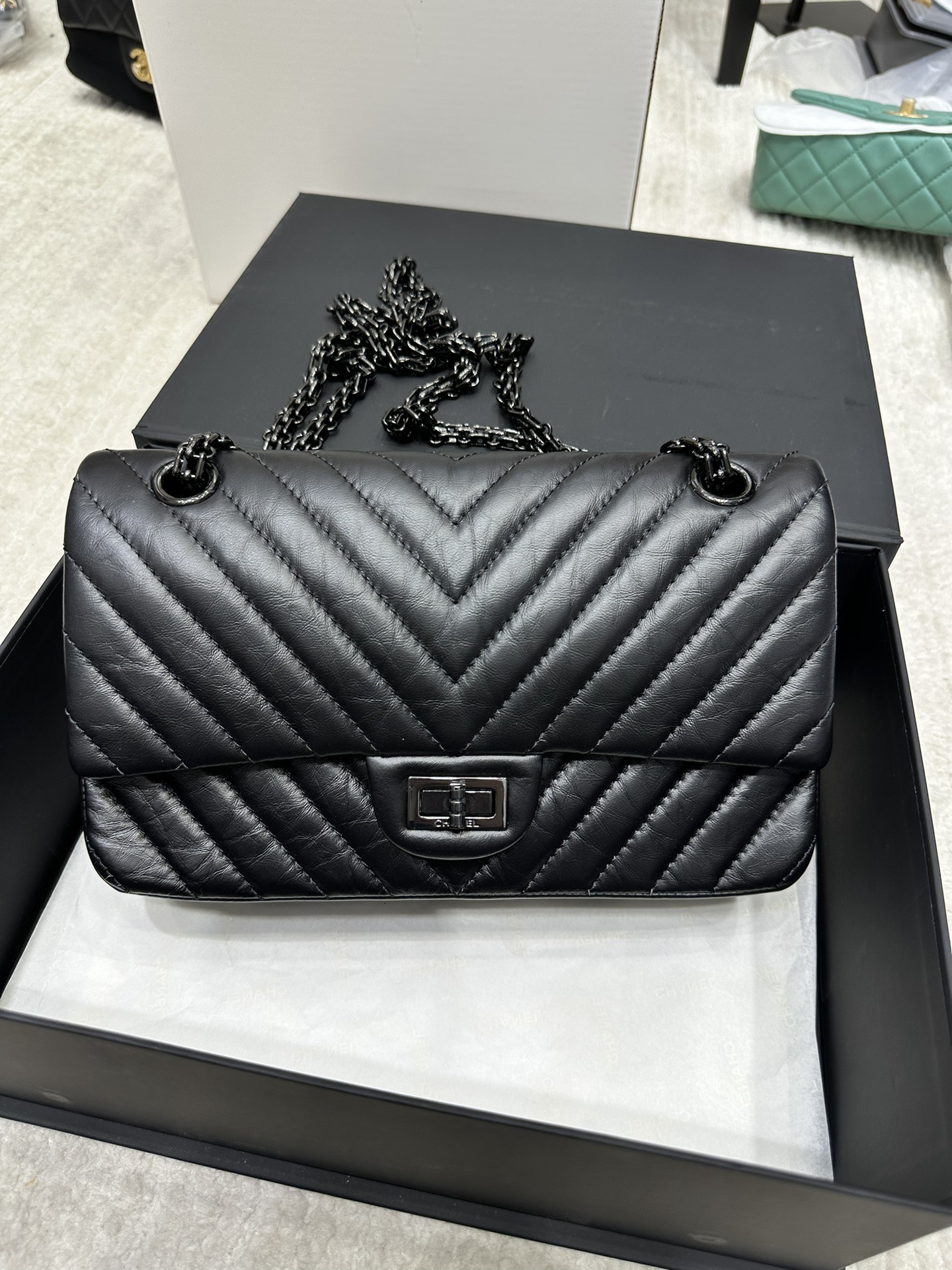Practical And Versatile Replica Designer
 Chanel Bags Handbags Black Women Cowhide Fetal 1955 Chains