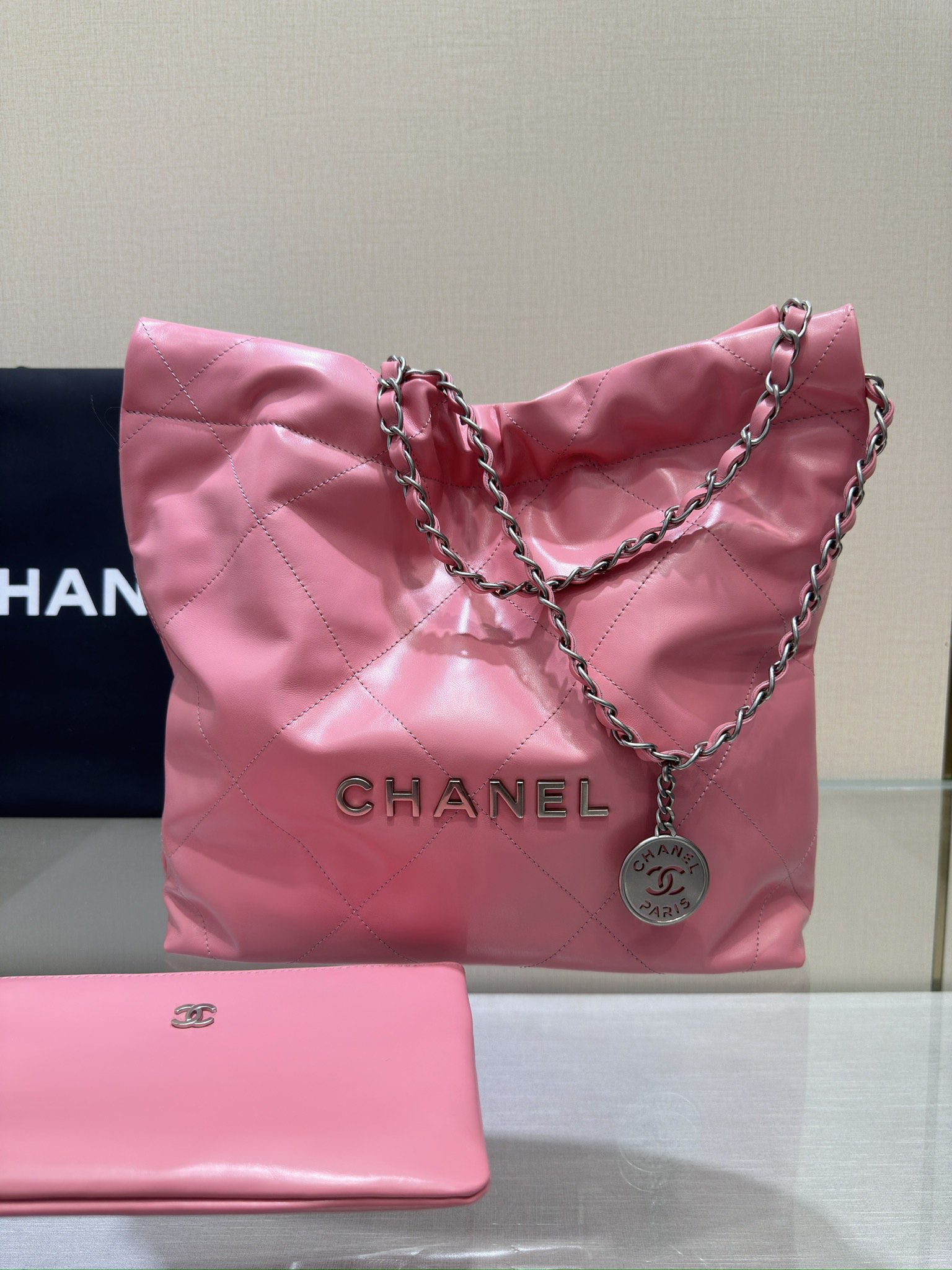 Chanel Borse Borsette Rosa Openwork Pelle di vitello bovina Vintage