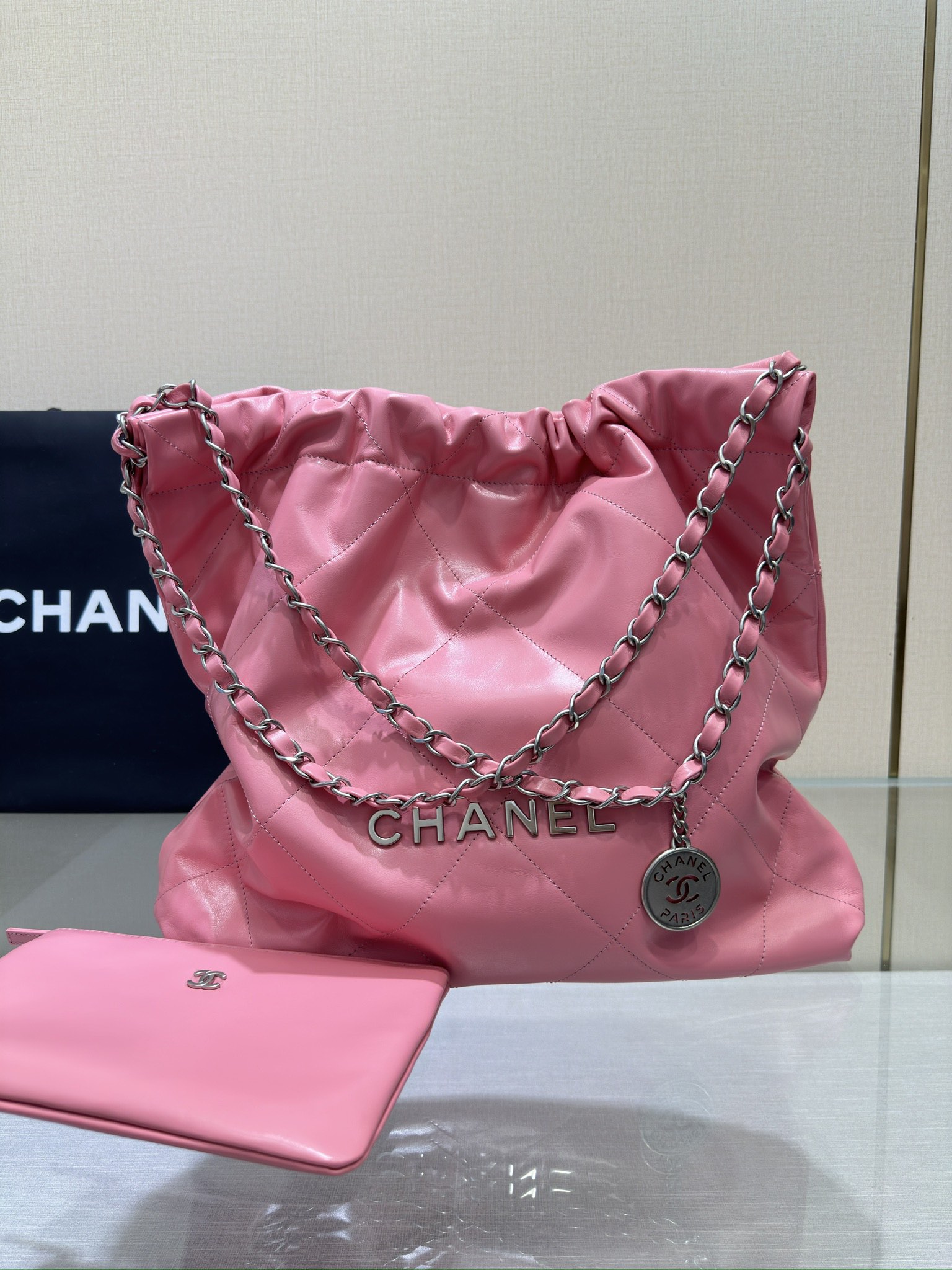 Chanel Borse Borsette Rosa Openwork Pelle di vitello bovina Vintage