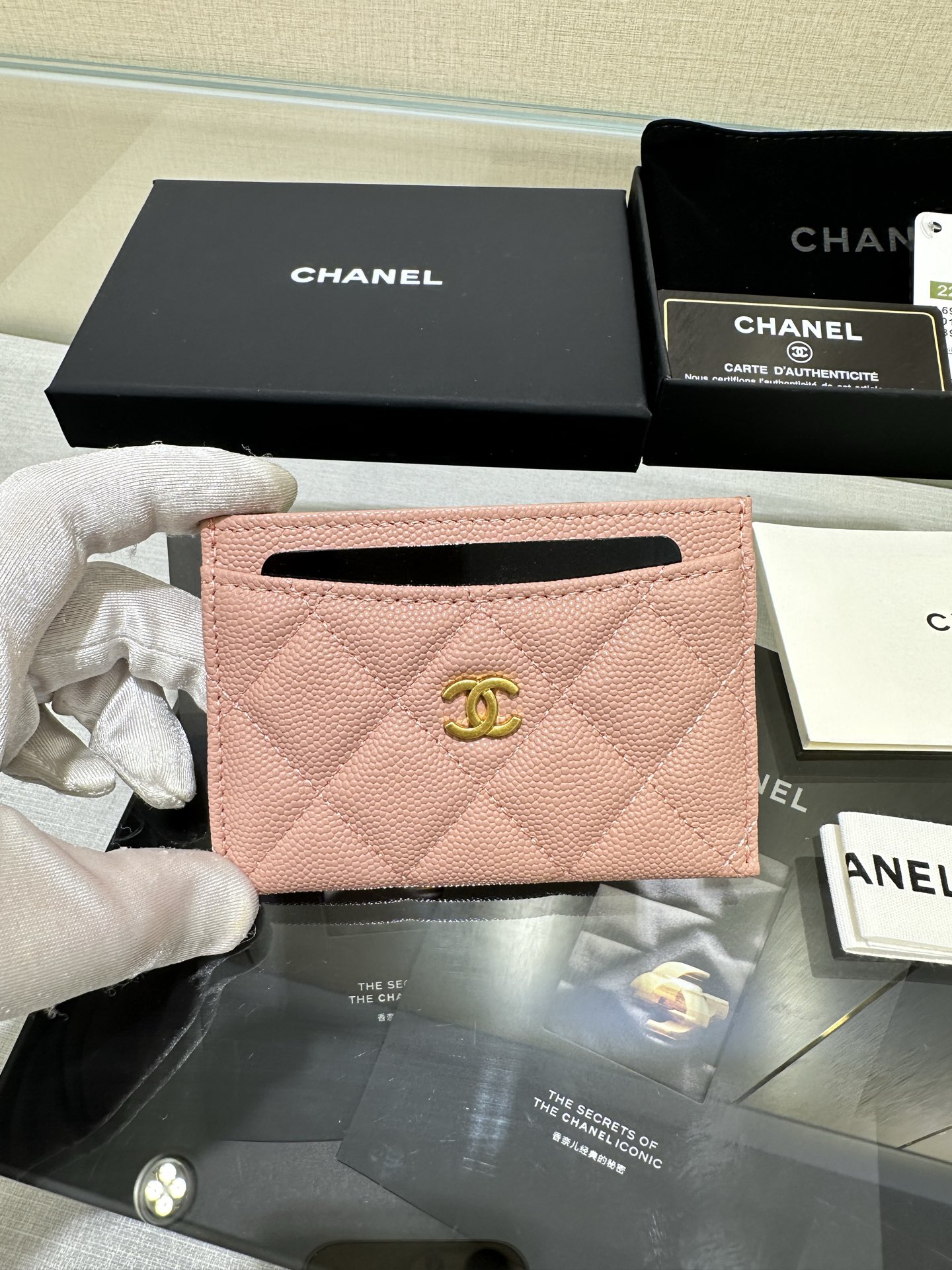 Chanel Monederos Billetera Patrón de litchi Cuero vaca