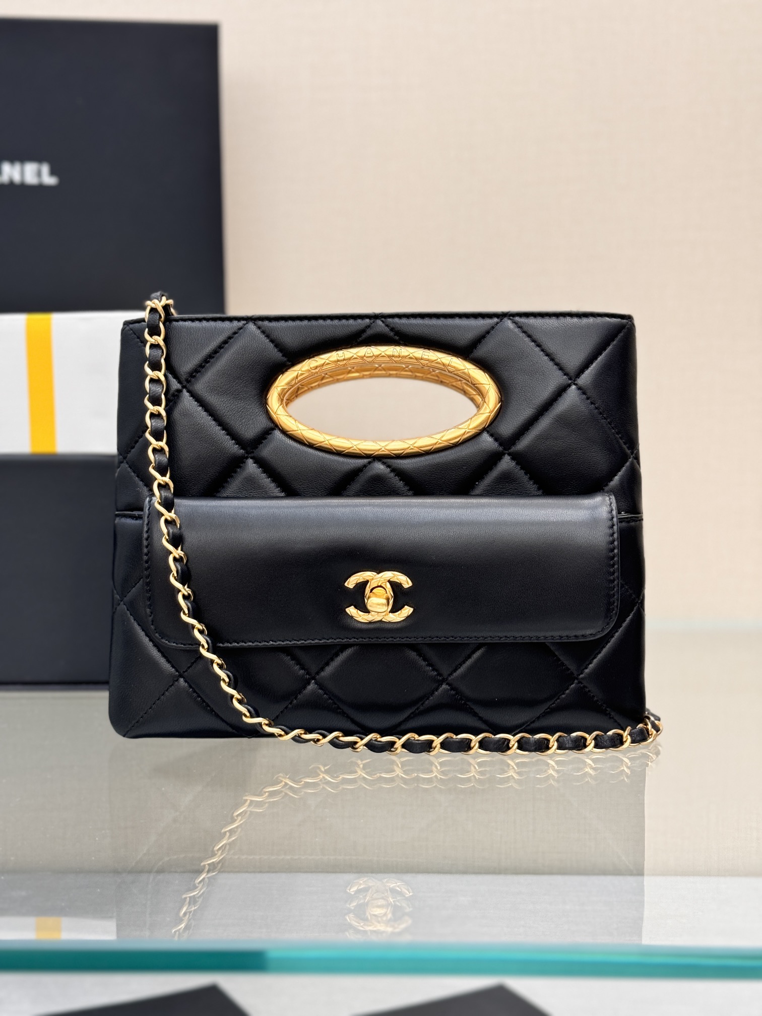 Chanel Pochette Borse Crossbody & Borse a Tracolla Nero Pelle d'agnello di pecora Collezione Autunno/Inverno