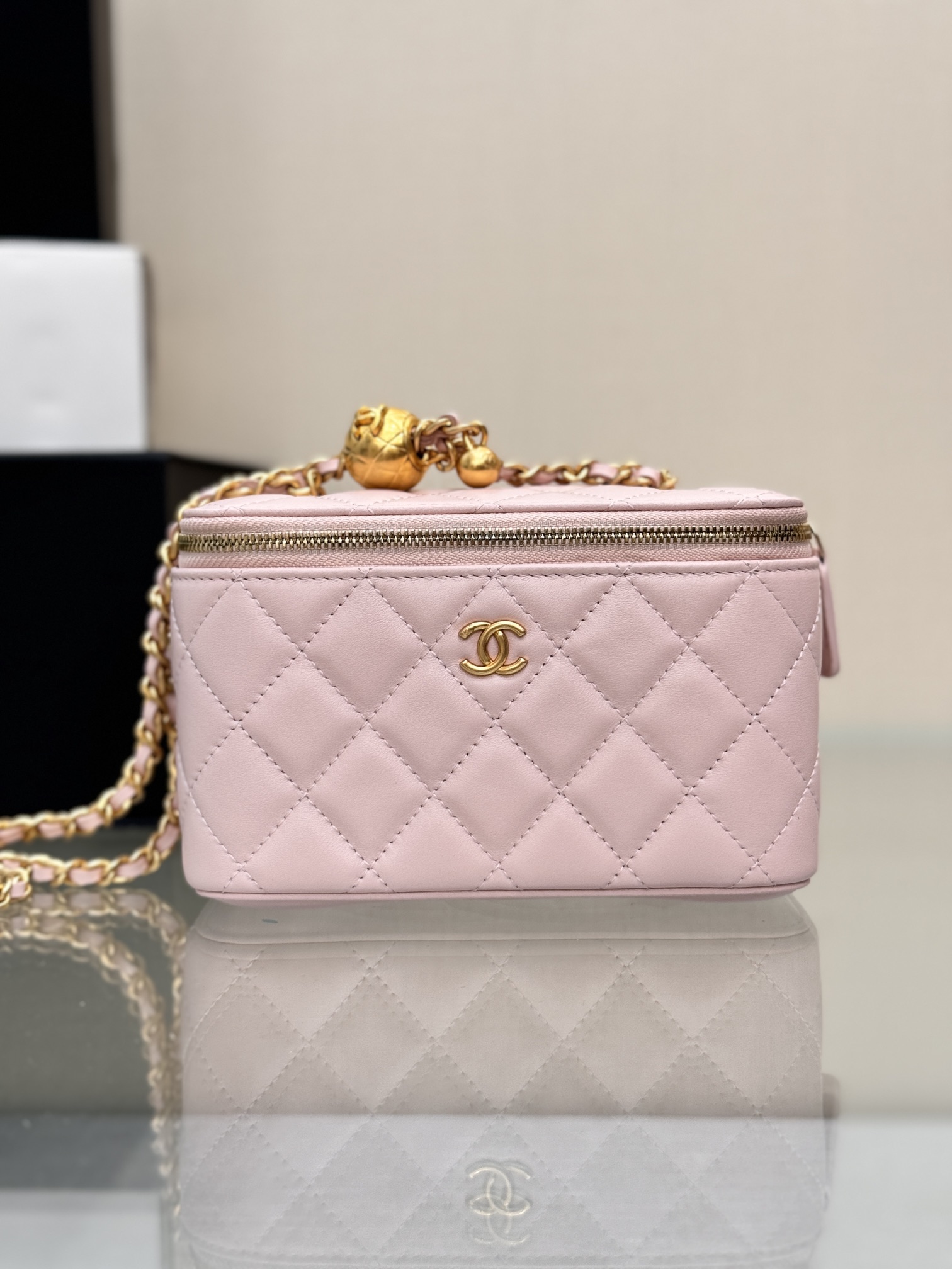 . Versión mejorada 22c ~ Bolsa para lápiz labial, bolsa para lápiz labial cosmética grande con bola dorada pequeña〰️ Se…
