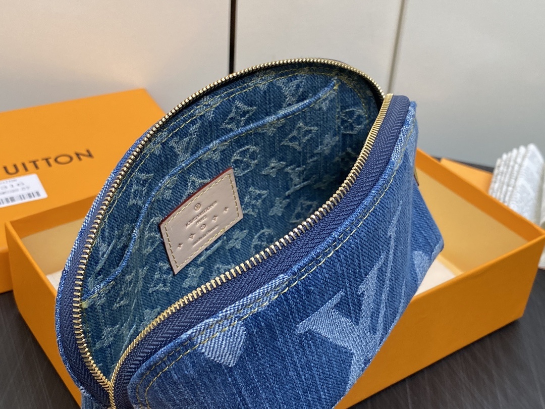 顶级原单M24316蓝色丹宁牛仔化妆包系列POCHETTECOSMÉTIQUE化妆包本款Pochette