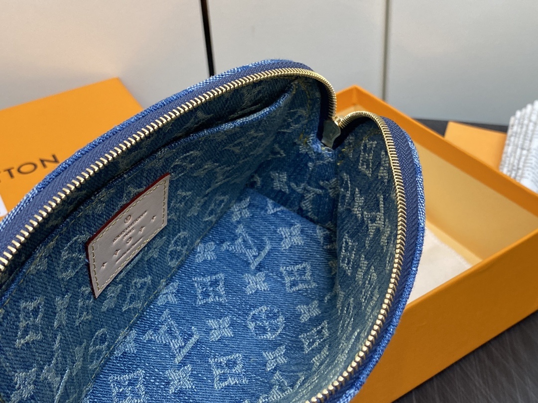 顶级原单M24316蓝色丹宁牛仔化妆包系列POCHETTECOSMÉTIQUE化妆包本款Pochette