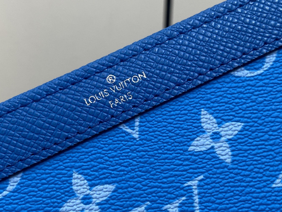顶级原单M83099蓝色男包两件套系列三件套GastonWearableWallet手袋脱胎于Poche