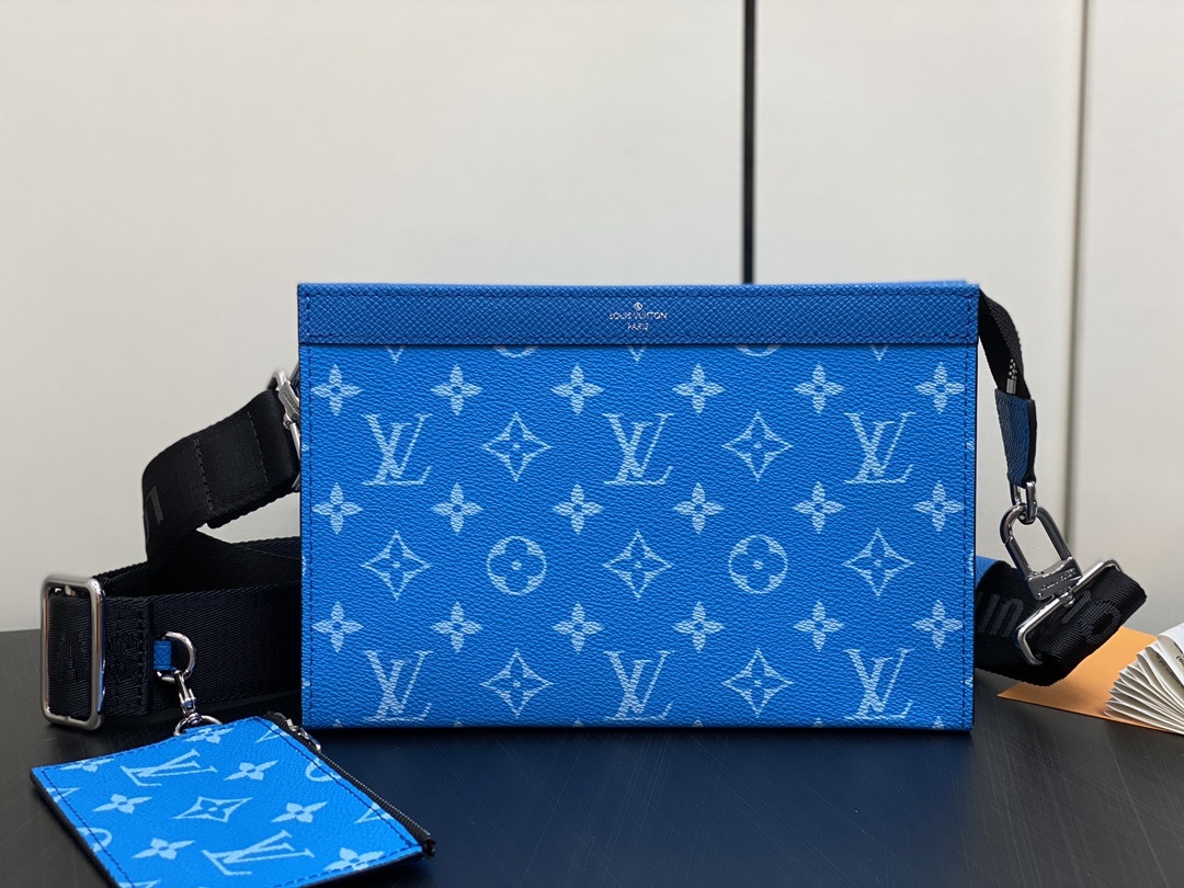 顶级原单M83099蓝色男包两件套系列三件套GastonWearableWallet手袋脱胎于Poche