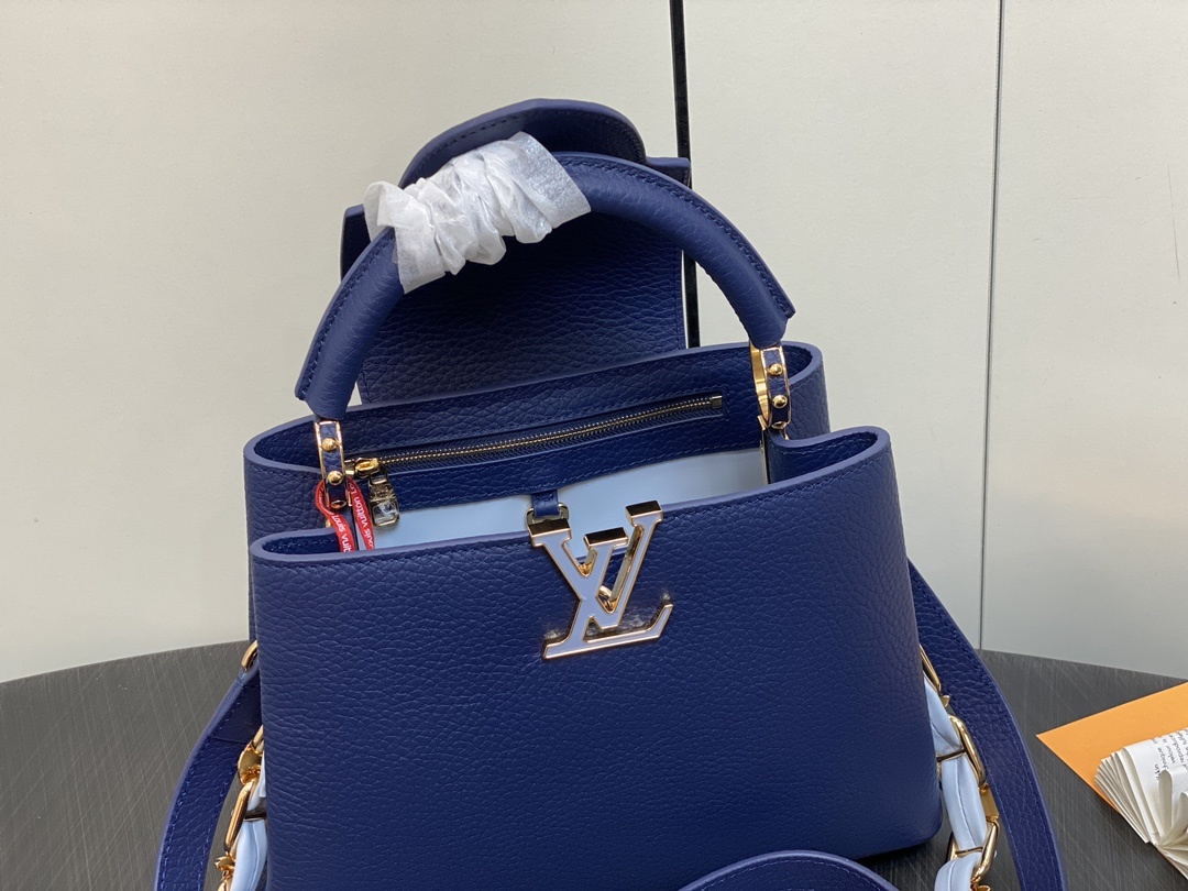 顶级原单M23363深蓝M23199全皮cap那英款系列Capucines小号手袋M48865本季新款C