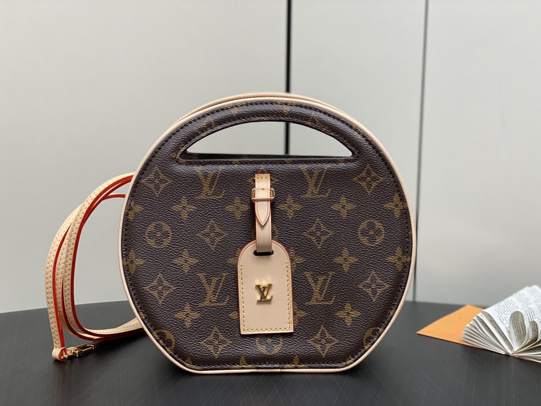 Louis Vuitton 24 Latest M47117 Presbyopia Womens Round Cake Handbag Series Around Me Handbag Made of Monogram coated canvas, inspired by Houses L
