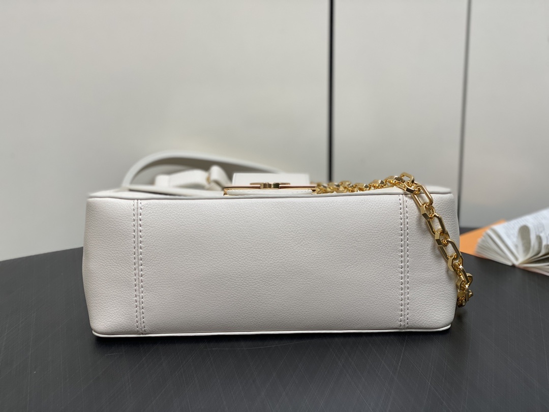 顶级原单M25209白色全皮达芙妮系列DAUPHINESOFT中号手袋M25209黑色M25048橙色M