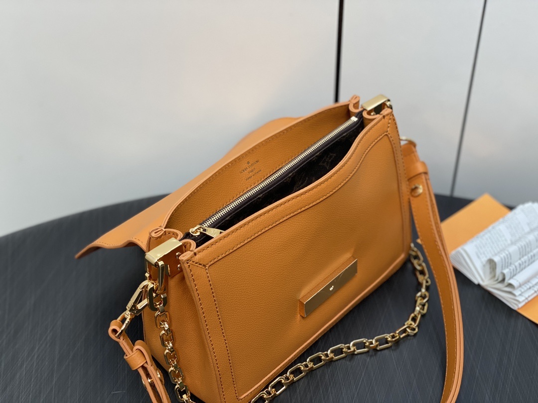 顶级原单M25209橙色全皮达芙妮系列DAUPHINESOFT中号手袋M25209黑色M25048橙色M