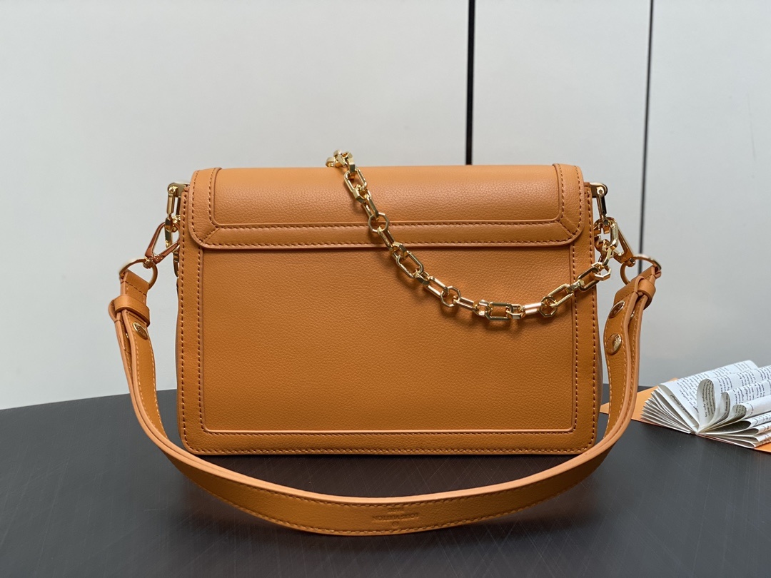 顶级原单M25209橙色全皮达芙妮系列DAUPHINESOFT中号手袋M25209黑色M25048橙色M