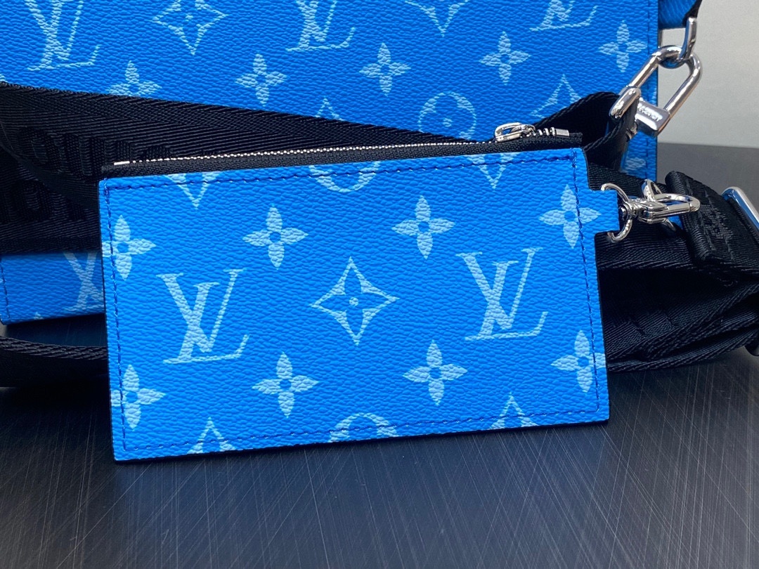 顶级原单M83099蓝色男包两件套系列三件套GastonWearableWallet手袋脱胎于Poche