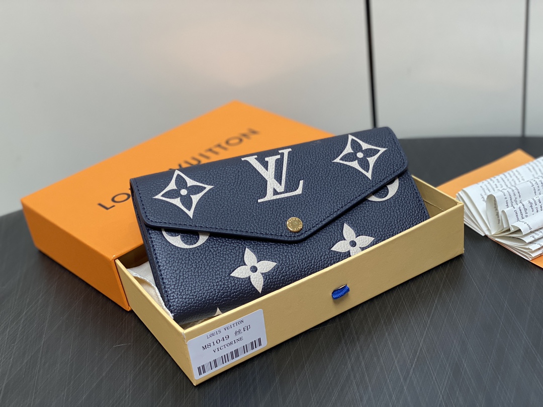 Louis Vuitton Monederos Billetera Azul marino Empreinte​ Cuero de vaca M81049