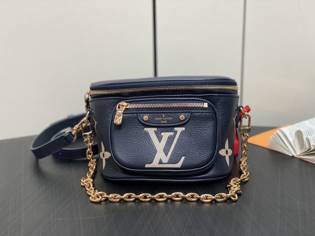 Louis Vuitton LV Bumbag Bolsa de Cinturón y Riñonera Bolsos de mano Bolsos cruzados y bandoleras Negro Azul marino Rosa Empreinte​ Colección de verano Cadena M46197