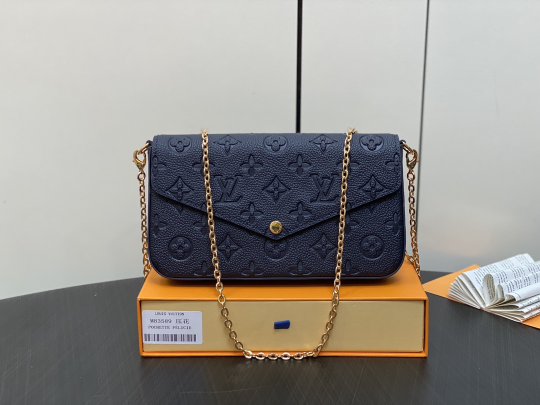 Louis Vuitton Venta al por mayor
 Bolsos cruzados y bandoleras Azul oscuro Empreinte​ Pochette Cadena M83589