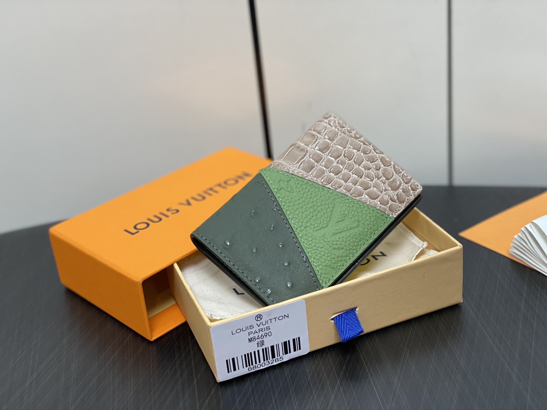 Louis Vuitton Portefeuille Kleine portemonnee Hoge kwaliteit aanpassen
 Groen Mannen Monogram Eclipse Canvas M84690