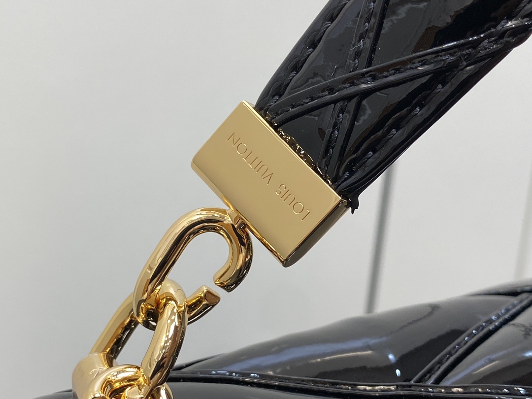 顶级原单M22891黑色漆皮全皮菱格链条包系列GO-14Teist中号手袋M23045M22890本款G