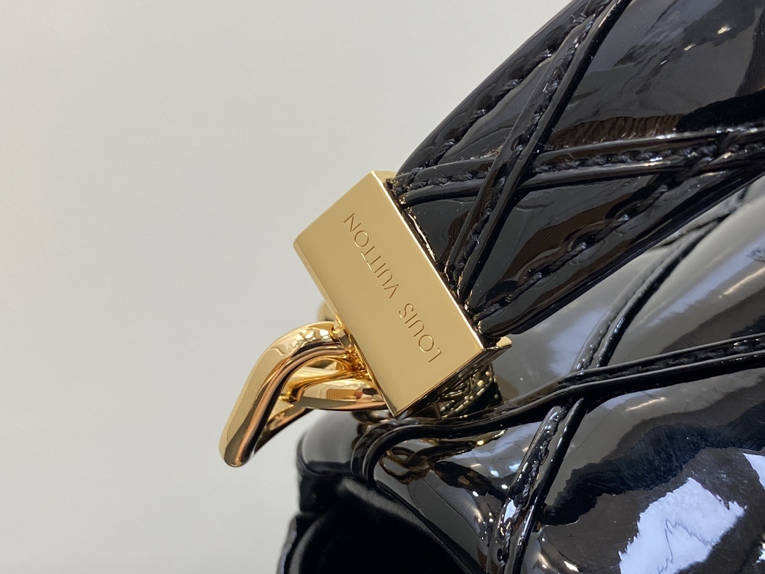 顶级原单M22891黑色漆皮全皮菱格链条包系列GO-14Teist中号手袋M23045M22890本款G