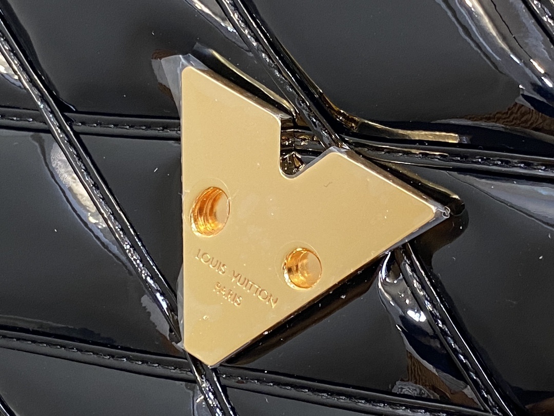 顶级原单M22891黑色漆皮全皮菱格链条包系列GO-14Teist中号手袋M23045M22890本款G