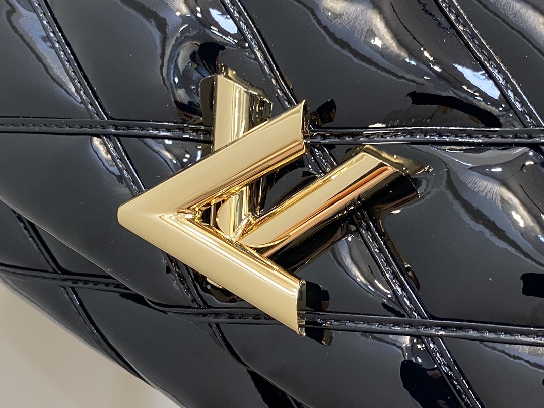 顶级原单M22891黑色漆皮全皮菱格链条包系列GO-14Teist中号手袋M23045M22890本款G