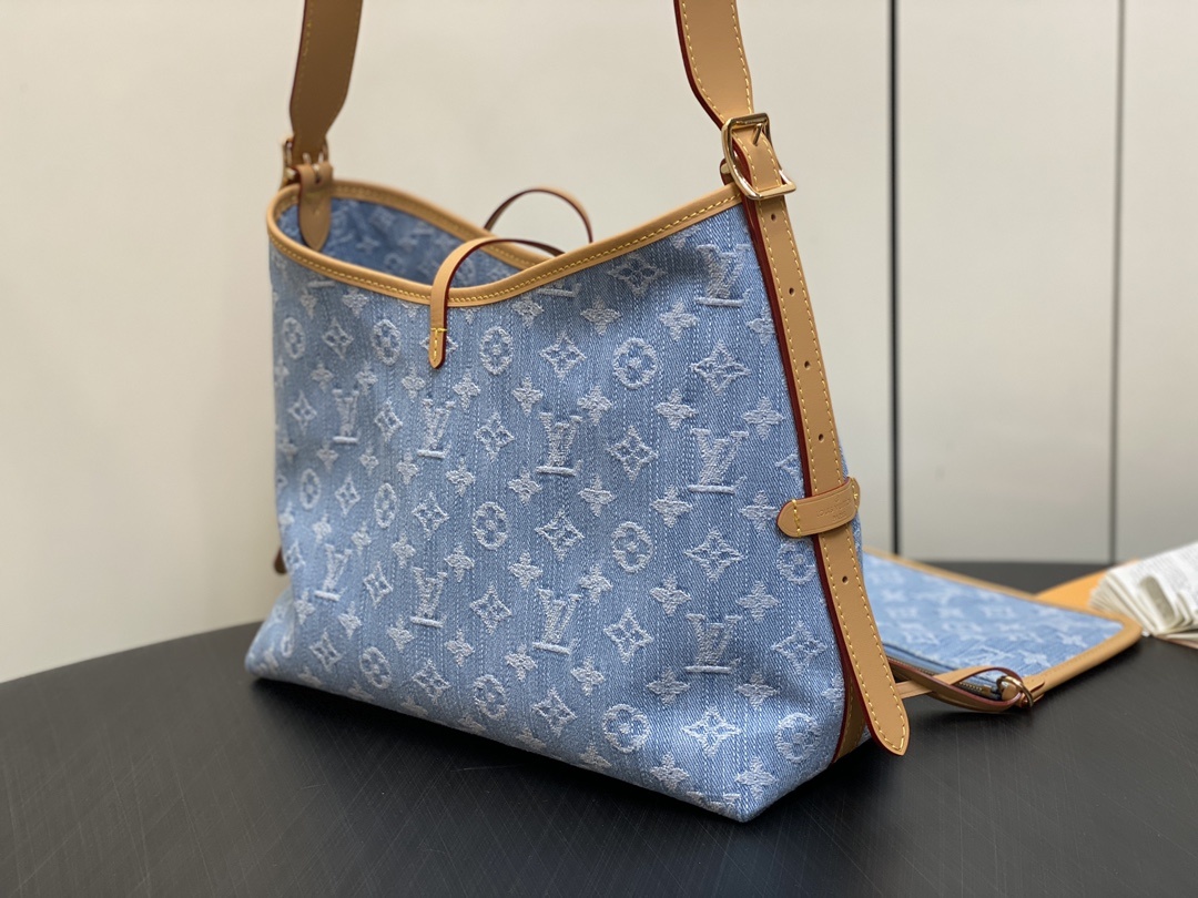 顶级原单M11462浅蓝色牛仔变码芯片版购物袋系列Carryall小号手袋本款CarryAll中号手袋融