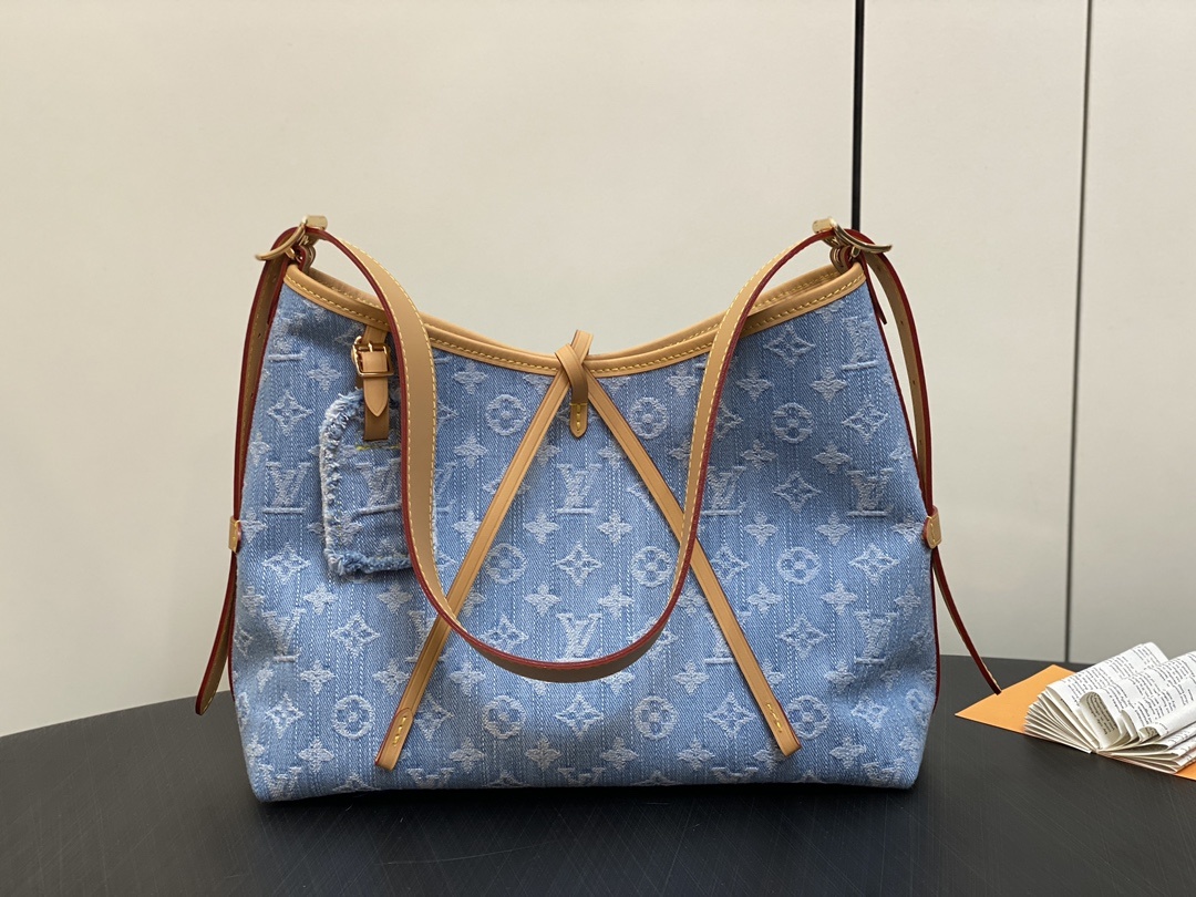 顶级原单M11462浅蓝色牛仔变码芯片版购物袋系列Carryall小号手袋本款CarryAll中号手袋融