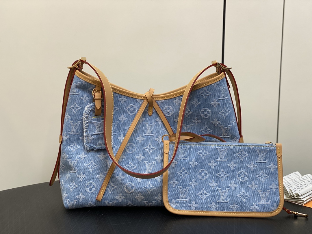 顶级原单M11462浅蓝色牛仔变码芯片版购物袋系列Carryall小号手袋本款CarryAll中号手袋融