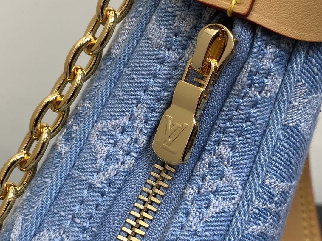 顶级原单M24846浅蓝牛仔布变码芯片版月亮包系列Loop月亮包NicolasGhesquière溯源路