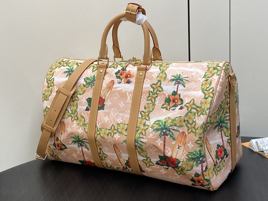 顶级原单M25002花朵旅行袋系列本款KeepallBandoulière50旅行袋取材Pharrell