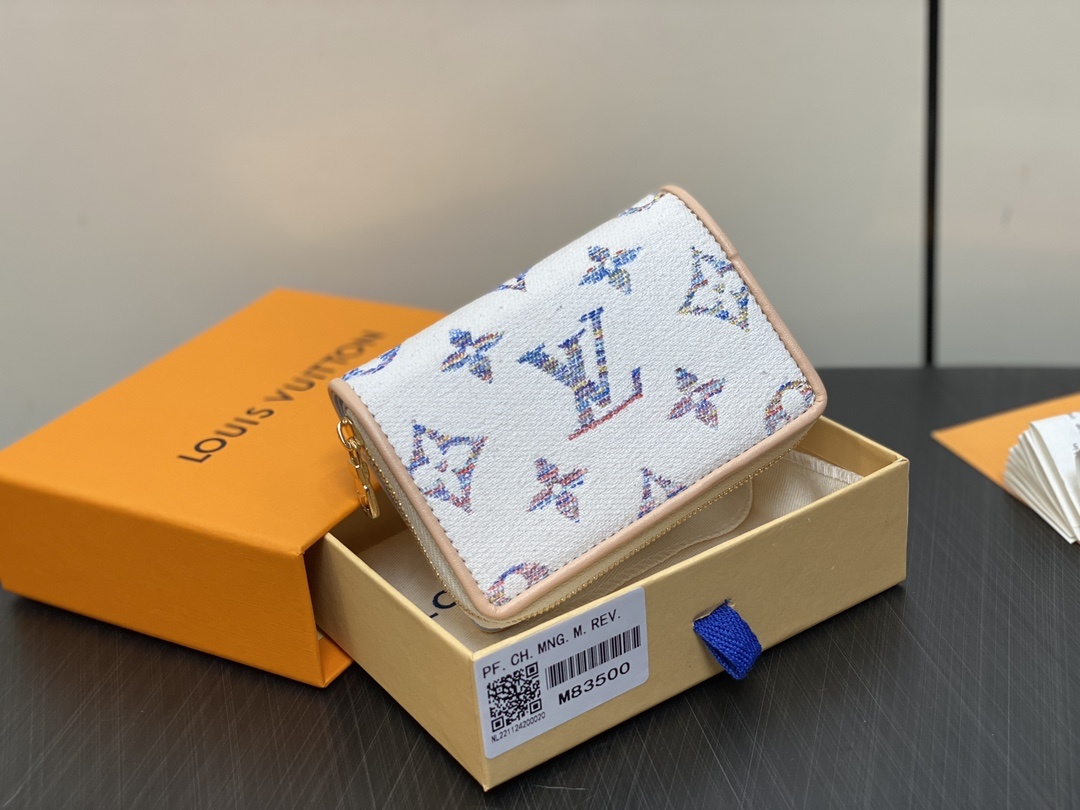 顶级原单M83500白色牛仔变码芯片版两折钱包系列航海系列LouWallet钱包用体现Tweed的材质和