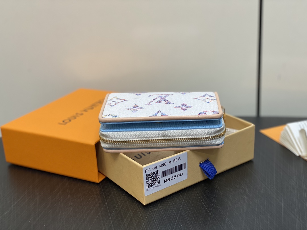 顶级原单M83500白色牛仔变码芯片版两折钱包系列航海系列LouWallet钱包用体现Tweed的材质和