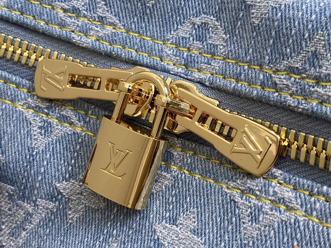 顶级原单M25334浅蓝色牛仔变码芯片版旅行袋系列KEEPALLBANDOULIÈRE45旅行袋本款Ke