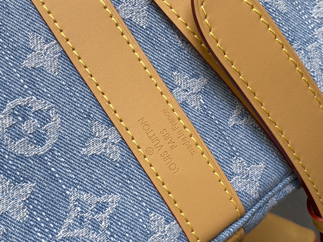顶级原单M25334浅蓝色牛仔变码芯片版旅行袋系列KEEPALLBANDOULIÈRE45旅行袋本款Ke