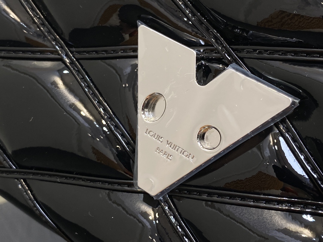 顶级原单M22891黑色漆皮全皮菱格链条包系列GO-14Teist中号手袋M23045M22890本款G
