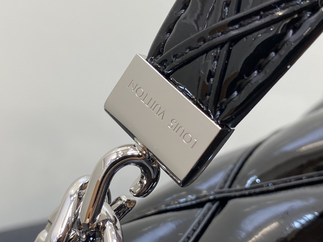顶级原单M22891黑色漆皮全皮菱格链条包系列GO-14Teist中号手袋M23045M22890本款G