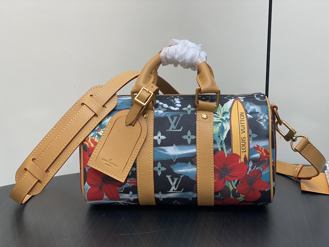 Louis Vuitton LV Keepall AAA
 Bolsos de mano Bolsos de viaje Impresión Lona Colección de verano M25440