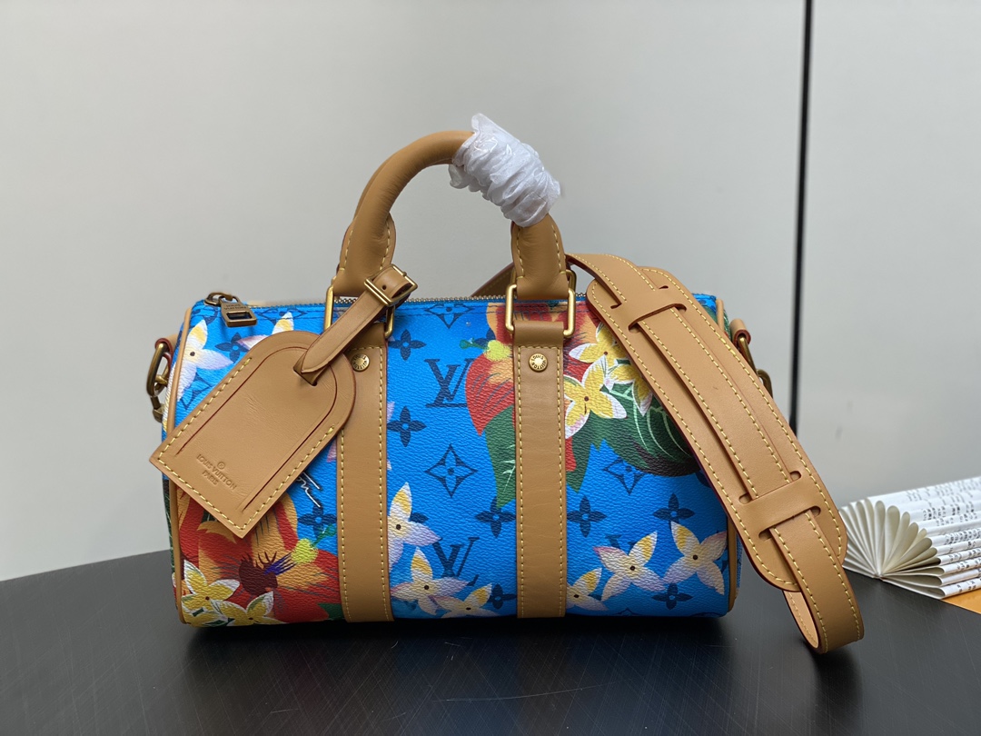 Louis Vuitton LV Keepall Bolsos de mano Bolsos de viaje Impresión Lona Colección de verano M24999