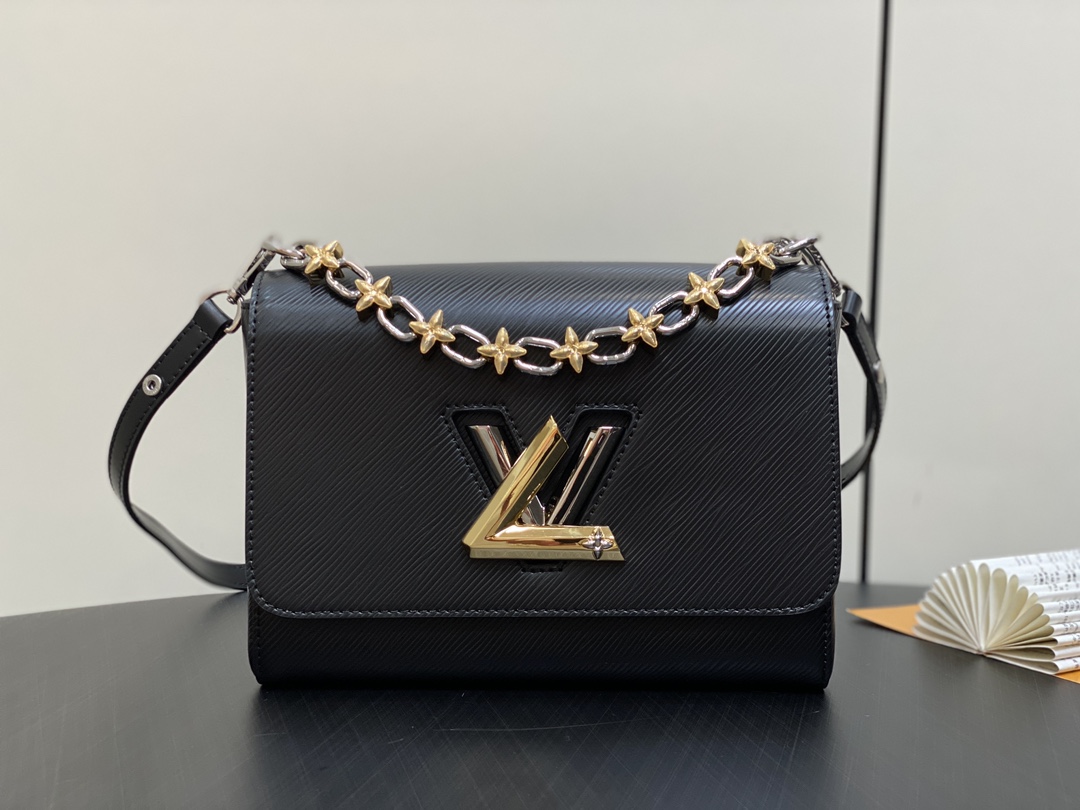 Louis Vuitton Taschen Handtaschen Schwarz Polieren Epi Frühlingskollektion Ketten M24044