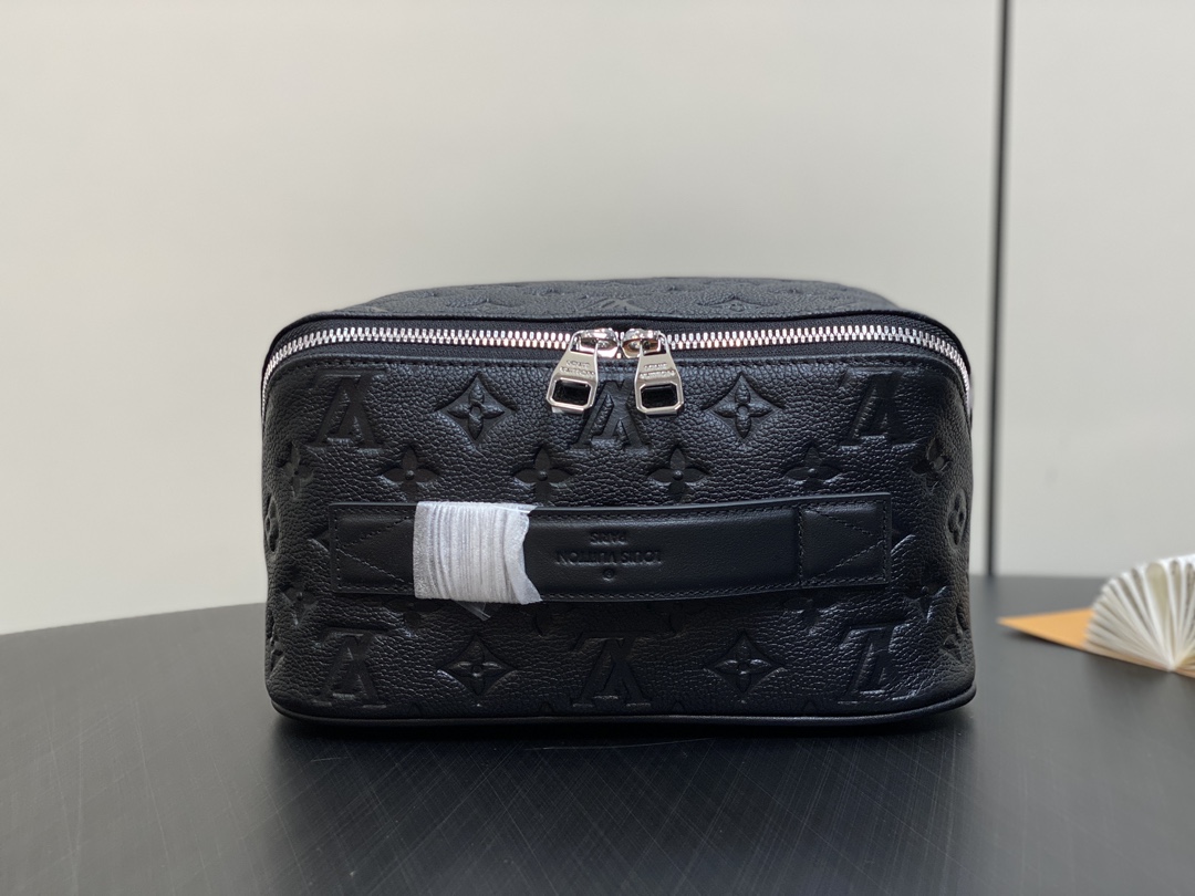 顶级原单M11750黑色全皮压花洗漱包手拿包系列TOILETRYBAG盥洗袋ToiletryBag2Co