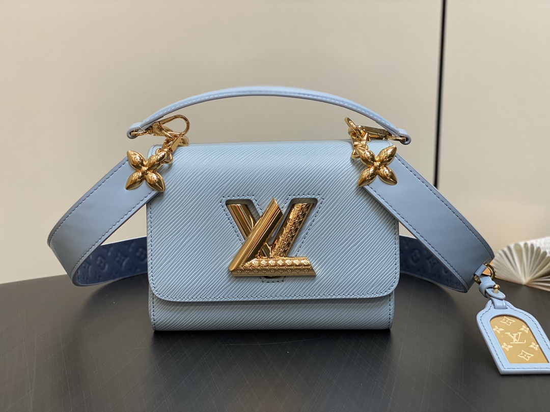 Louis Vuitton Sacs À Main Bleu clair Imprimé Epi LV Twist M25362