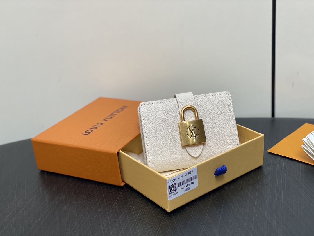 顶级原单M12148米白全皮钱包系列PortfoilleLocky钱夹12148棕色M12408黑色本款