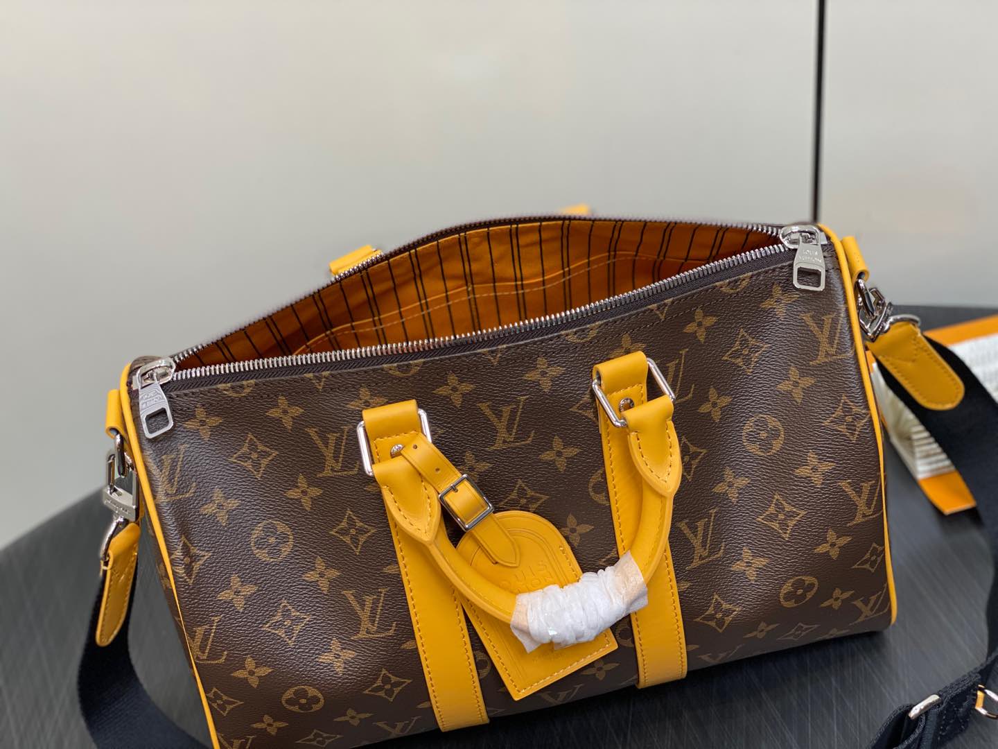 【顶级原单】M13201老花黄色 旅行袋系列 KEEPALL BANDOULIÈRE 35 手袋 m12