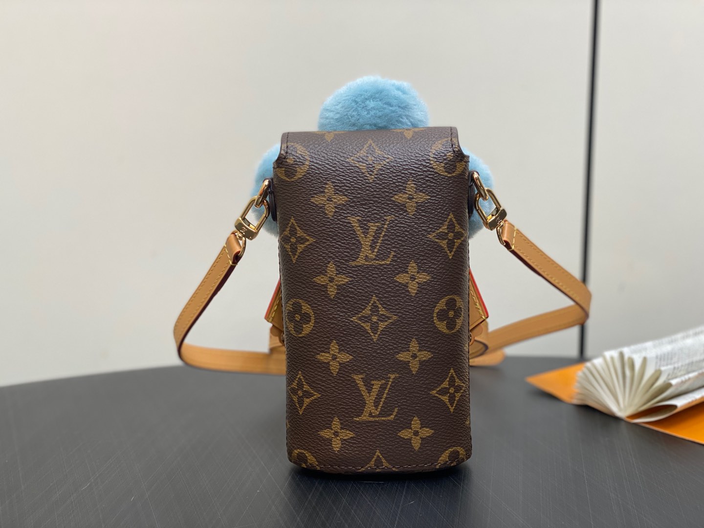 【顶级原单】M12269老花/蓝色 太阳花手机包系列 VIVIENNE 手机包 老花/蓝色（太阳花） V